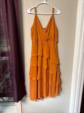 #794 Lauren Conrad Strappy tiered Midi Dress Size Extra Large